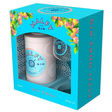 Malfy Rosa Gin 750mL + 1x Glass Giftpack